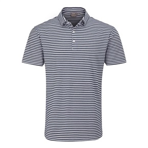 Ping Mens Striped Golf Polo Shirt Navy/White