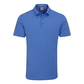 Ping Mens Striped Golf Polo Shirt Ultra Blue/Cornflower Blue